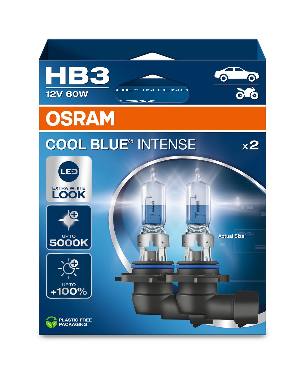 OSRAM COOL BLUE INTENSE HB3 12V DUOBOX ECO (EX 9005CBN-HCB)